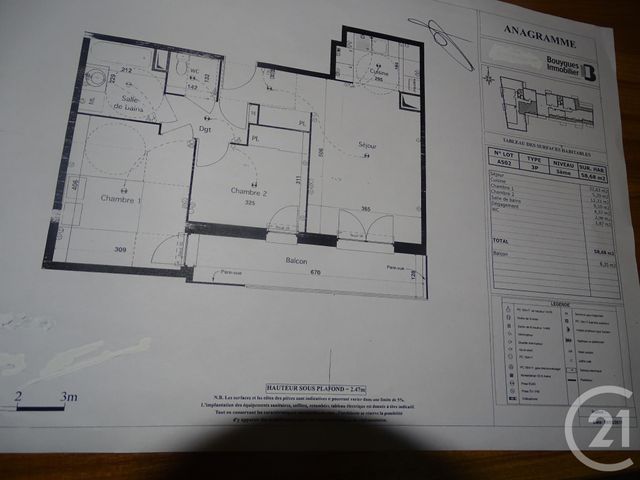 Afficher la photo en grand Appartement F3 à vendre - 3 pièces - 59.0 m2 - ARGENTEUIL - 95 - ILE-DE-FRANCE - Century 21 Grâce De Dieu